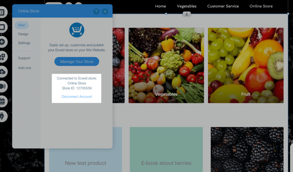 Image of an online storefront using an Ecwid store addon
