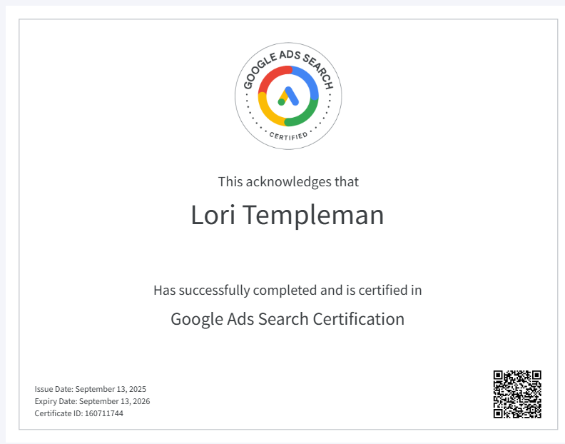 Google Ads Search Certificate